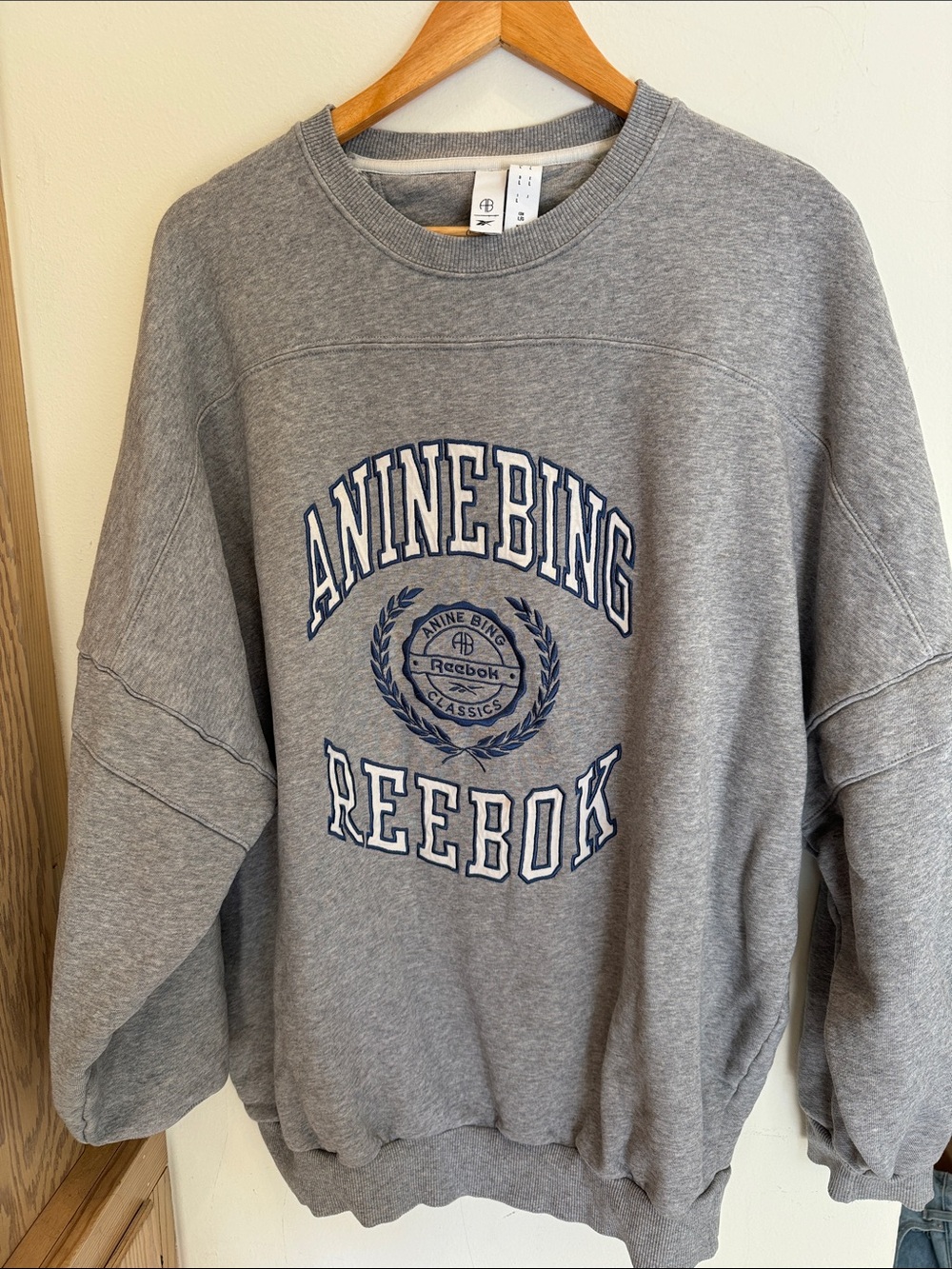 Anine Bing x Reebok Gray Crewneck Sweatshirt